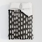 Artistic modern black white paint brushstrokes Comforter Gallery Image 6