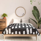 Artistic modern black white paint brushstrokes Comforter Gallery Image 3