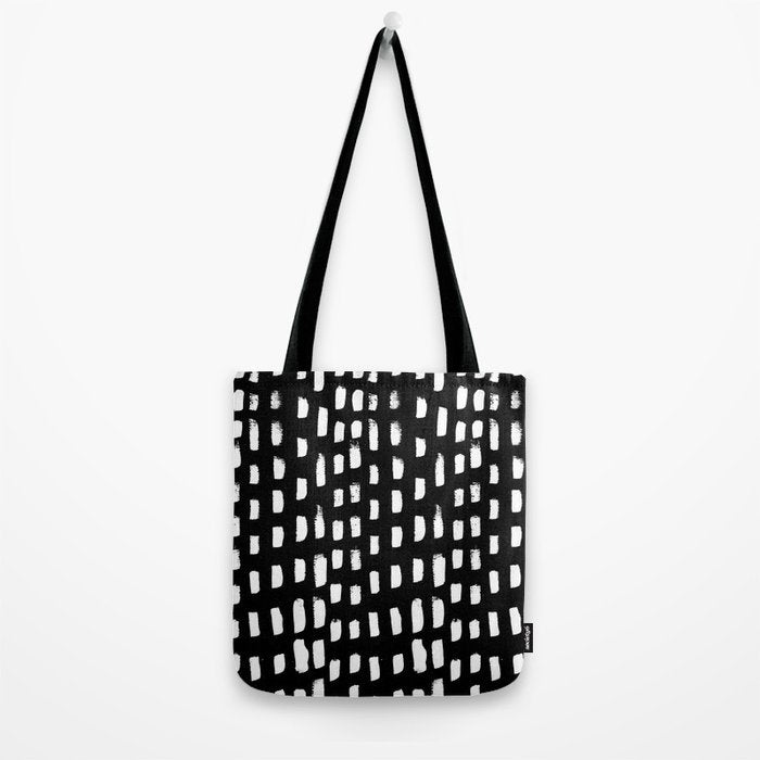Artistic modern black white paint brushstrokes Tote Bag Gallery Image 2