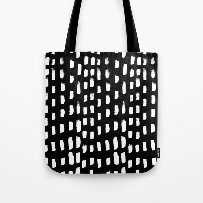 Artistic modern black white paint brushstrokes Tote Bag Gallery Image 1