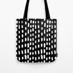 Artistic modern black white paint brushstrokes Tote Bag Gallery Image 1