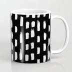 Artistic modern black white paint brushstrokes Coffee Mug Gallery Image 1