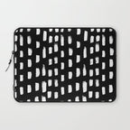 Artistic modern black white paint brushstrokes Laptop Sleeve Gallery Image 1