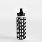 Artistic modern black white paint brushstrokes Water Bottle Gallery Image 2