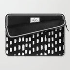 Artistic modern black white paint brushstrokes Laptop Sleeve Gallery Image 2