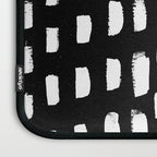 Artistic modern black white paint brushstrokes Laptop Sleeve Gallery Image 3
