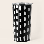 Artistic modern black white paint brushstrokes Travel Mug Gallery Image 1