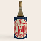 Atlanta Georgia Baseball - Hand Drawn, Script Typography Wine Chiller Gallery Image 1