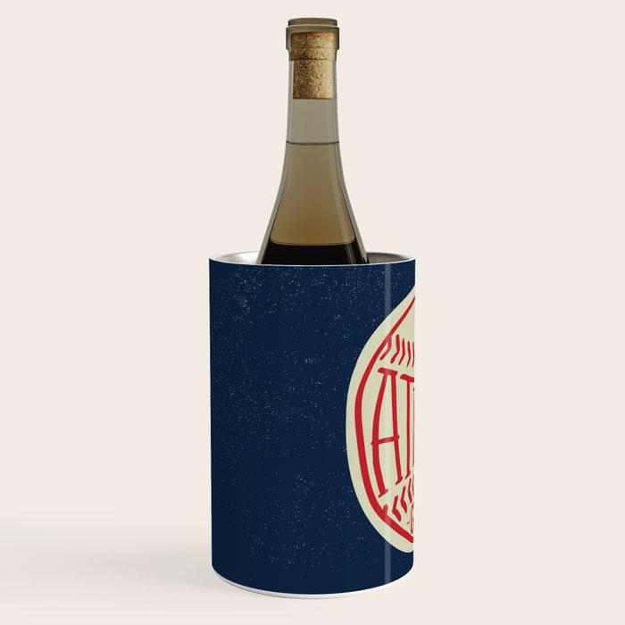 Atlanta Georgia Baseball - Hand Drawn, Script Typography Wine Chiller Gallery Image 2