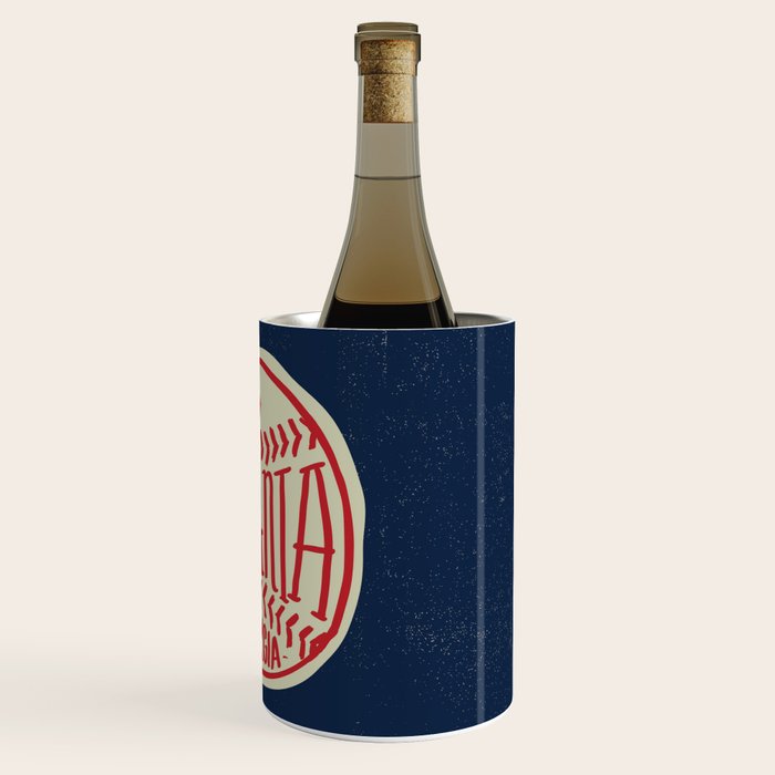 Atlanta Georgia Baseball - Hand Drawn, Script Typography Wine Chiller Gallery Image 3