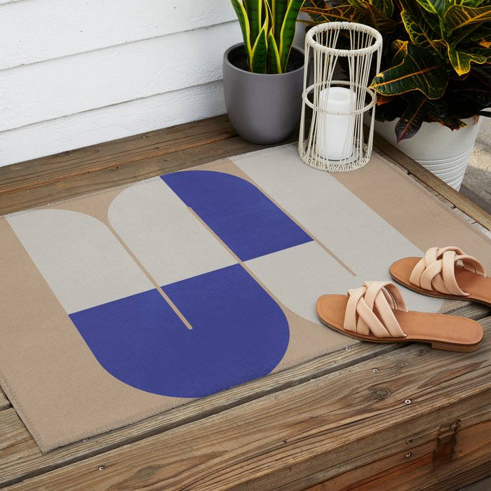 Modern geometric shapes 16 Outdoor Rug Gallery Image 2