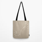 Scorpio Zodiac Star Constellation Line Art Beige Tote Bag Gallery Image 2