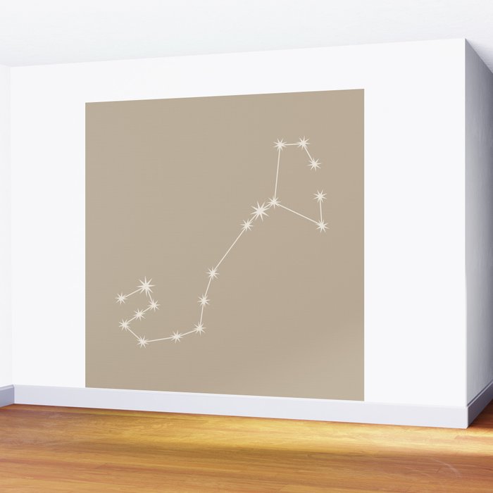 Scorpio Zodiac Star Constellation Line Art Beige Wall Mural Gallery Image 2