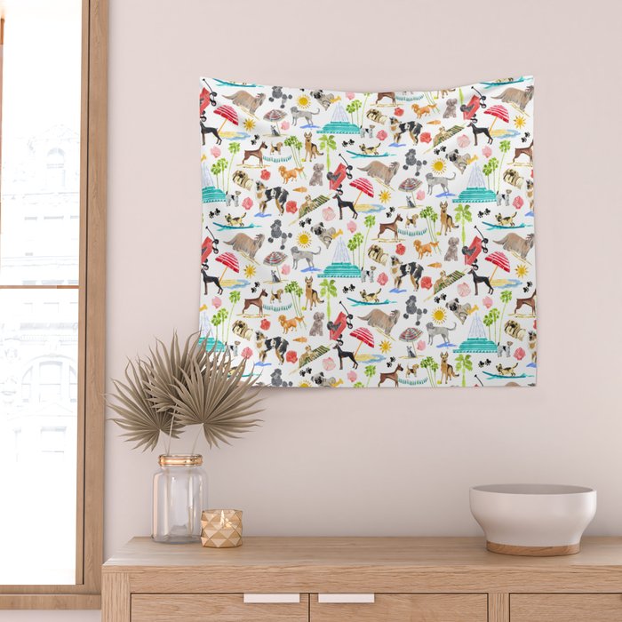 Doggie Days Wall Tapestry Gallery Image 2