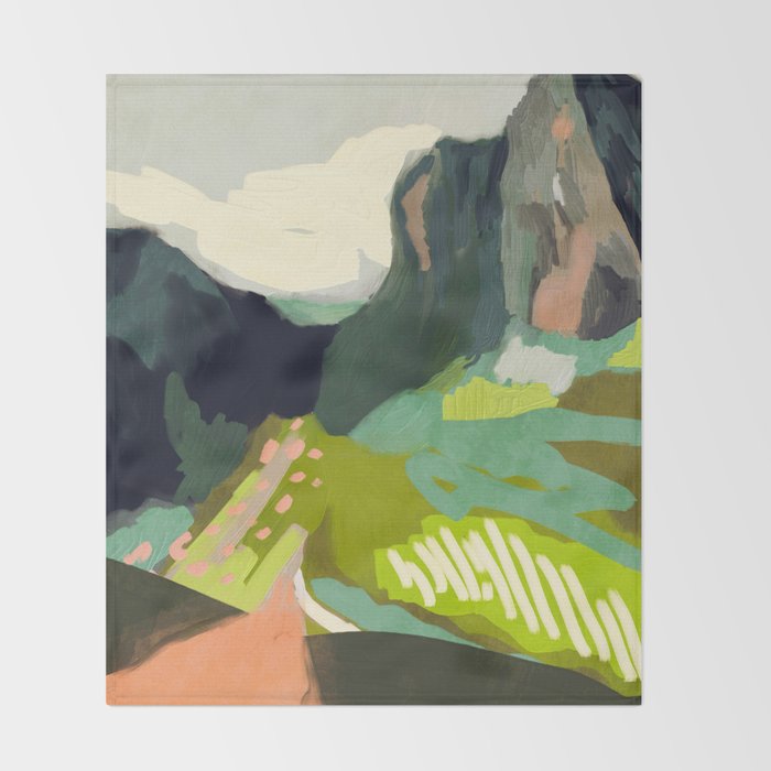 abstract mountain landscape Throw Blanket Gallery Image 2