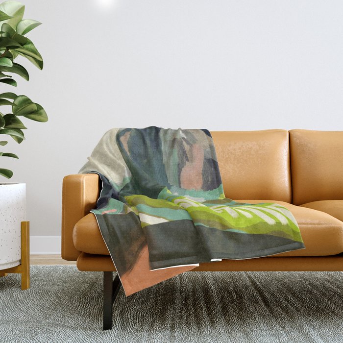 abstract mountain landscape Throw Blanket Gallery Image 1