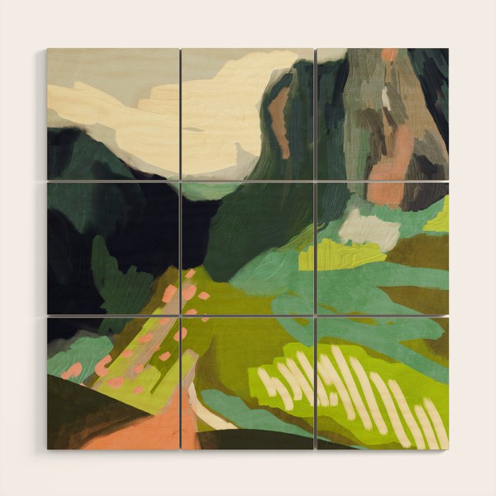 abstract mountain landscape Wood Wall Art Gallery Image 1