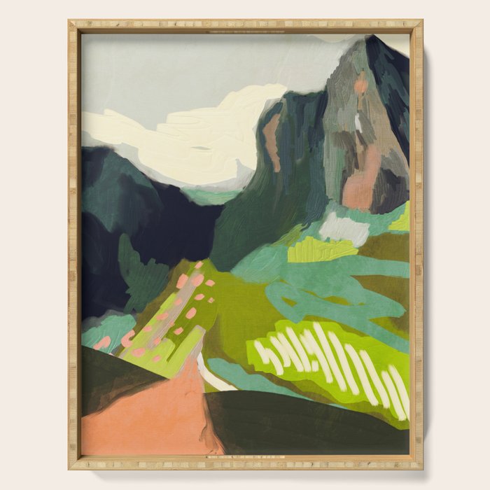 abstract mountain landscape Serving Tray Gallery Image 1