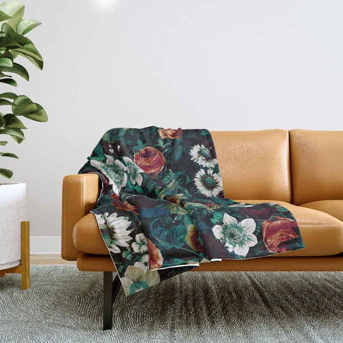 Midnight Garden VIII Throw Blanket Gallery Image 1