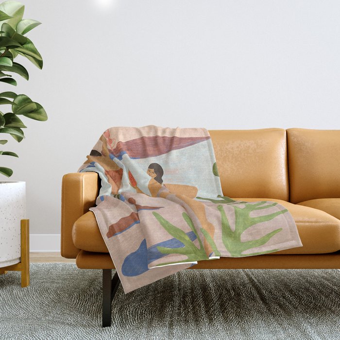 Day at the Beach Throw Blanket Gallery Image 1