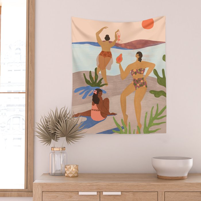 Day at the Beach Wall Tapestry Gallery Image 2