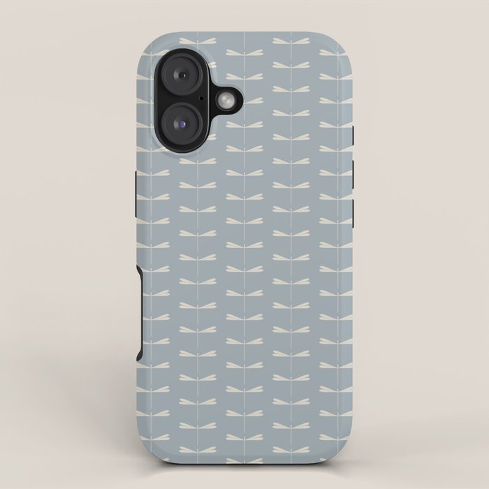 Dragonfly Pattern IX Soft Blue iPhone Case Gallery Image 1