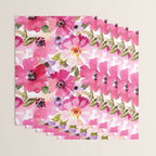 Watercolor Flowers Pink Fuchsia Wrapping Paper Gallery Image 3