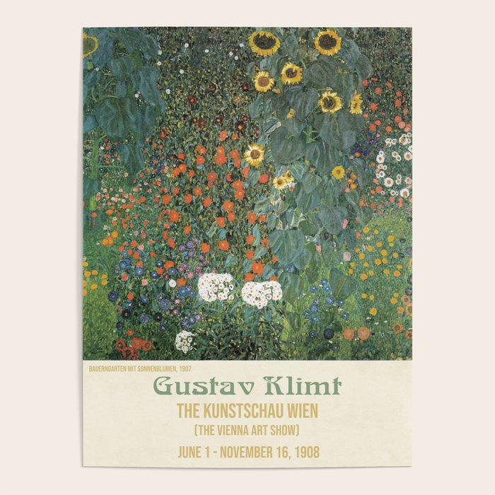 Farm Garden with Sunflowers (Bauerngarten mit Sonnenblumen) by Gustav Klimt Poster Gallery Image 4
