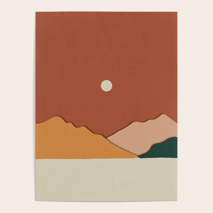 minimal mountain lake side  Poster Gallery Image 1
