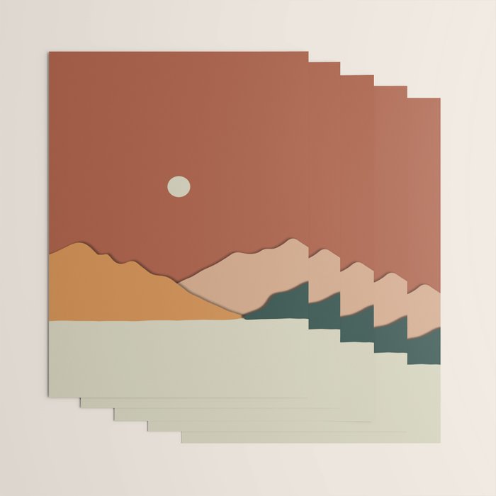 minimal mountain lake side  Wrapping Paper Gallery Image 3