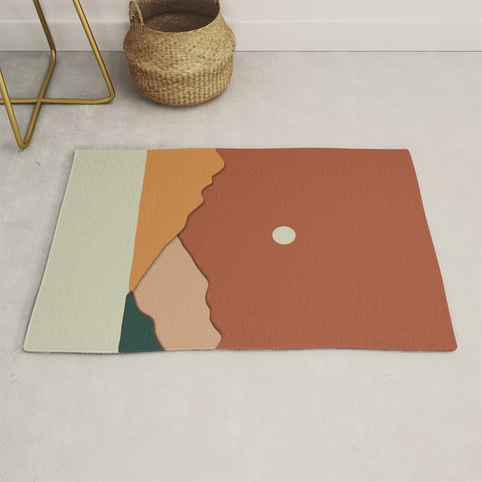 minimal mountain lake side  Rug Gallery Image 1