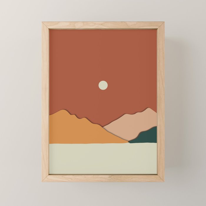 minimal mountain lake side  Mini Art Print Gallery Image 1
