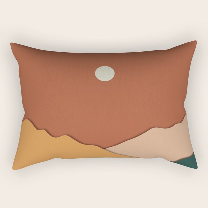 minimal mountain lake side  Rectangular Pillow Gallery Image 1