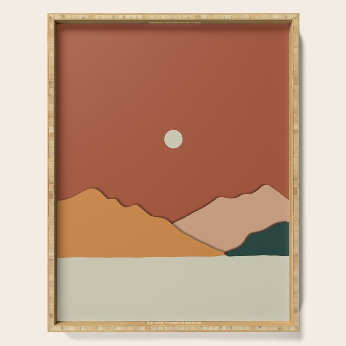 minimal mountain lake side  Serving Tray Gallery Image 1