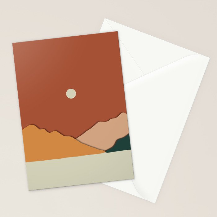 minimal mountain lake side  Stationery Card Gallery Image 2