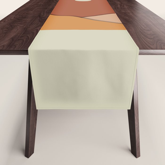 minimal mountain lake side  Table Runner Gallery Image 1