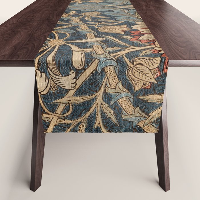 William Morris Honeysuckle Floral Table Runner Gallery Image 1