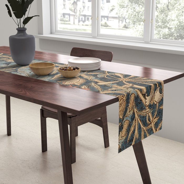 William Morris Honeysuckle Floral Table Runner Gallery Image 2