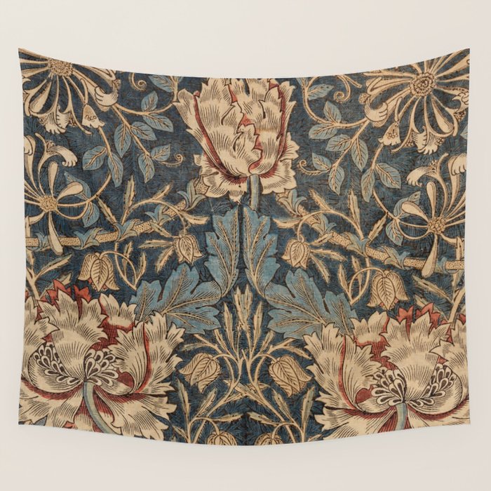 William Morris Honeysuckle Floral Wall Tapestry Gallery Image 4