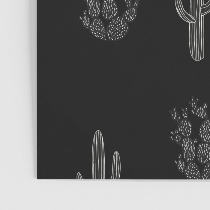 Cactus Pattern Black Poster Gallery Image 3
