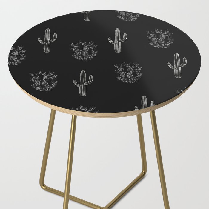 Cactus Pattern Black Side Table Gallery Image 2