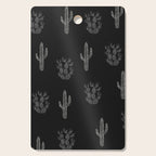 Cactus Pattern Black Cutting Board Gallery Image 1