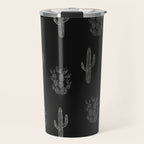 Cactus Pattern Black Travel Mug Gallery Image 1