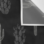 Cactus Pattern Black Wall Tapestry Gallery Image 3