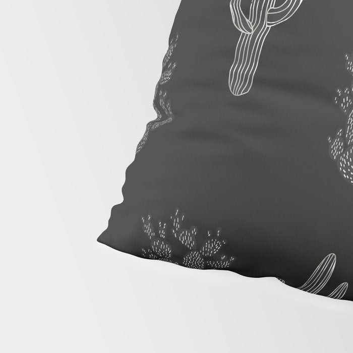 Cactus Pattern Black Pillow Sham Gallery Image 4