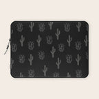 Cactus Pattern Black Laptop Sleeve Gallery Image 1