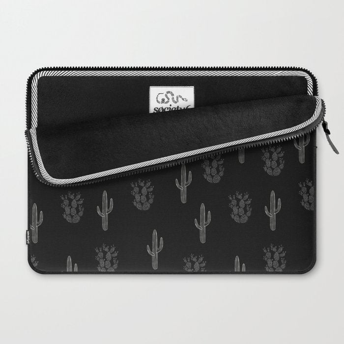 Cactus Pattern Black Laptop Sleeve Gallery Image 2