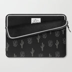Cactus Pattern Black Laptop Sleeve Gallery Image 2