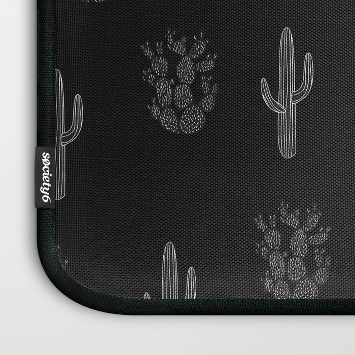 Cactus Pattern Black Laptop Sleeve Gallery Image 3