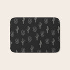 Cactus Pattern Black Bath Mat Gallery Image 1